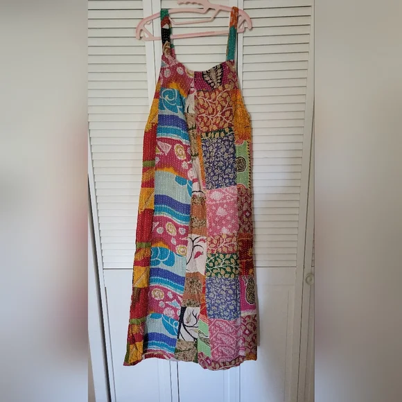 Boho Patchwork Kantha Style Overalls - Multicolor - Picture 2 of 2